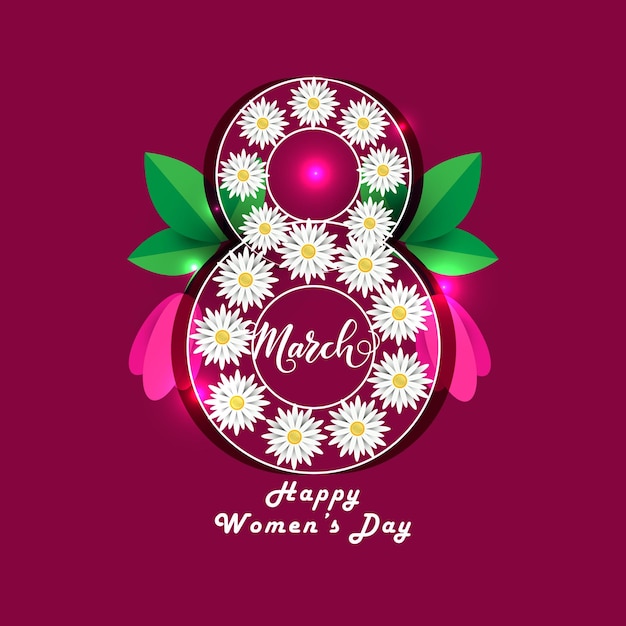 벡터 여성의 날을 축하하는 꽃 인사 카드