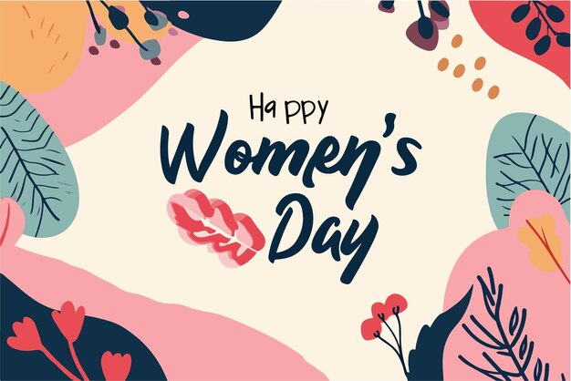 Happy womens day greeting background party flyer or poster vector illustration flat color style