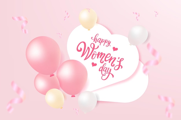 Happy Womens day handwriting text as celebration 8th march text card celebration