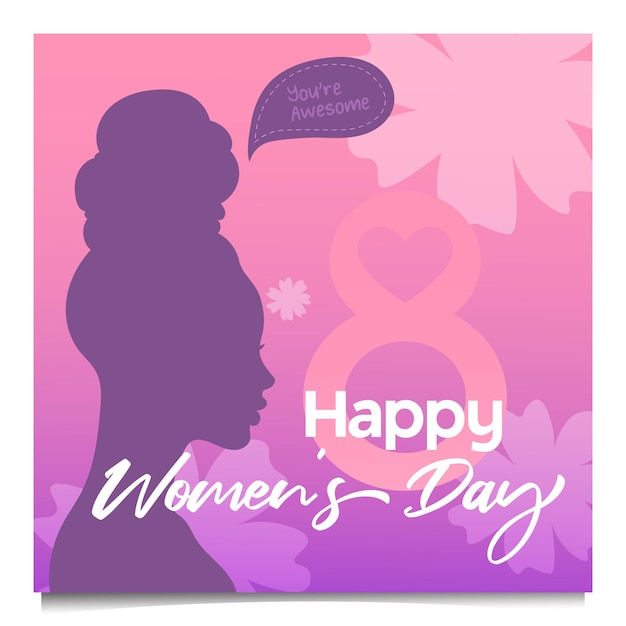 Vector happy womens day post template