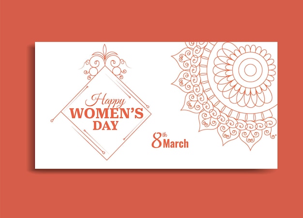 Happy womens day social media flower women day card design