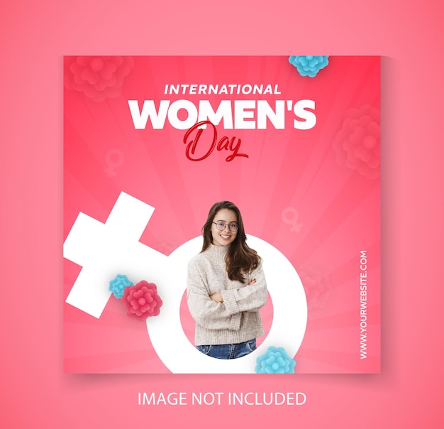 Happy womens day social media post template