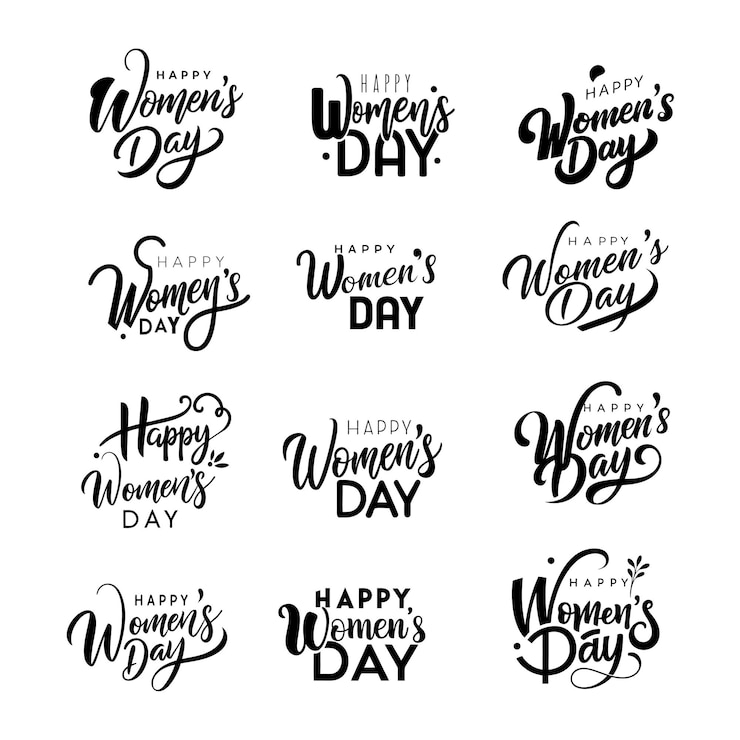 Vector happy womens day text vector for tshirt design