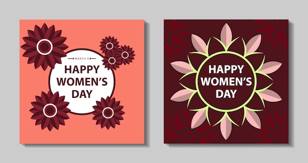 Vector happy womens day trendy abstract square art templates suitable for social media posts mobile app