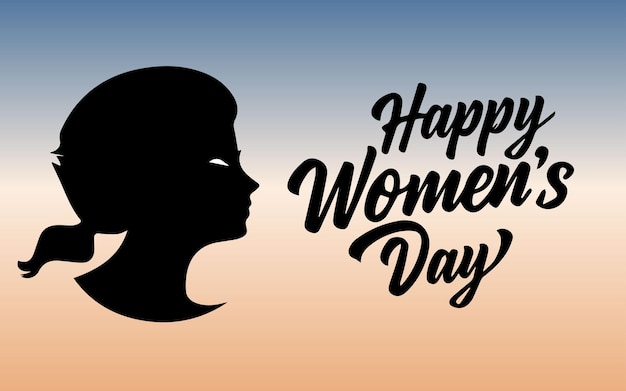 Happy Womens Day Typography Design Vector illustratie met silhouet vrouwen