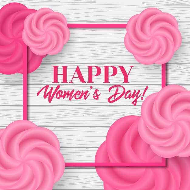 Happy womens day Vector greeting card template