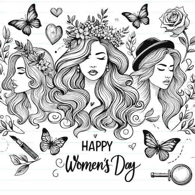 Happy Womens Day Vrouwelijke vriendschap Unie van feministen of zusterschap vectorillustratie