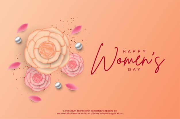 happy womens day with flower