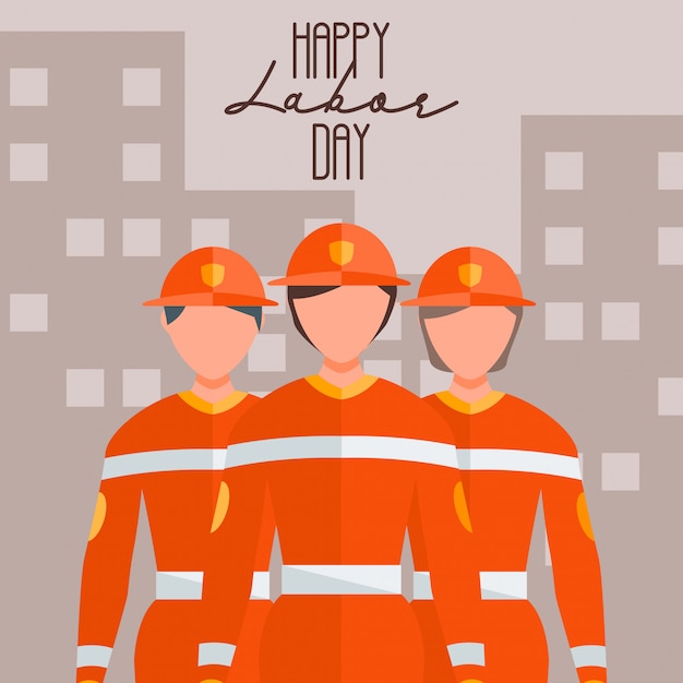 Vector happy worker's labor day