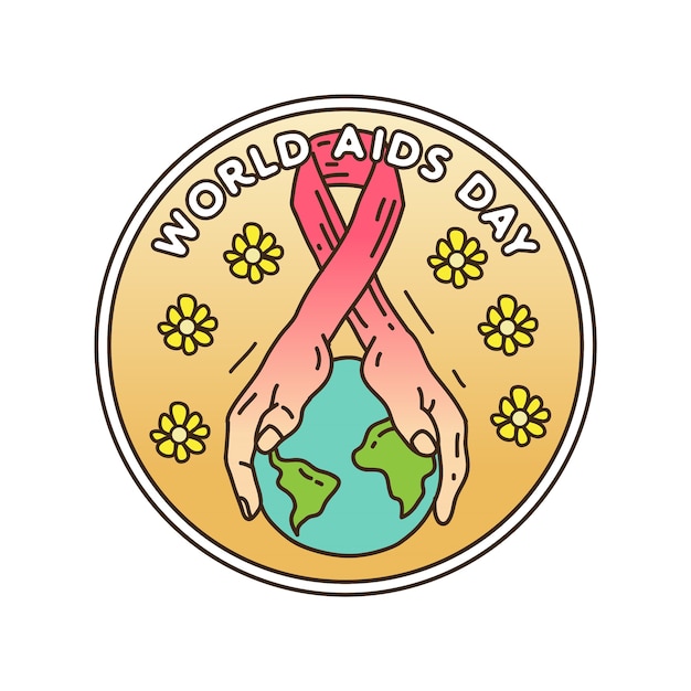 Happy world aids day sticker