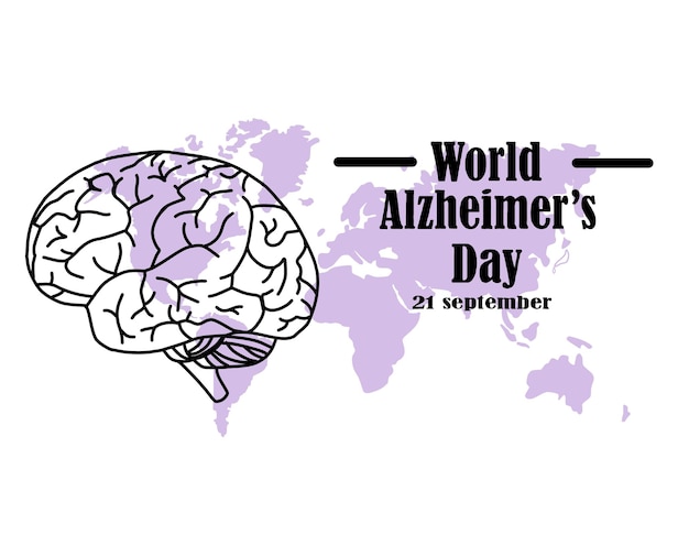 Vector happy world alzheimer's day poster illustration