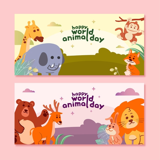 Vector happy world animal day