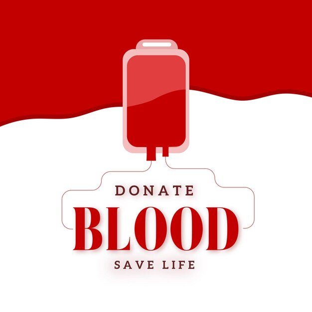 Vettore felice giornata mondiale del donatore di sangue rosso bianco sfondo social media design banner vettore gratuito