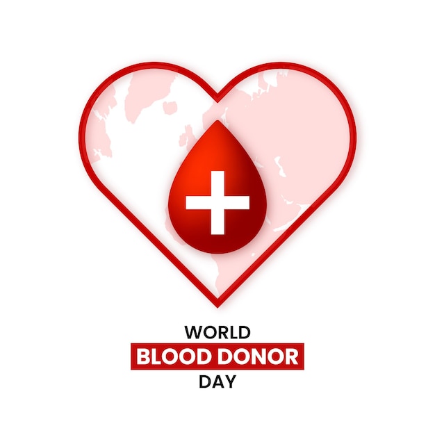 Happy World Blood Donor Day Red White Black Background Social Media Design Banner Free Vector