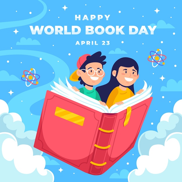 Vector happy world book day background