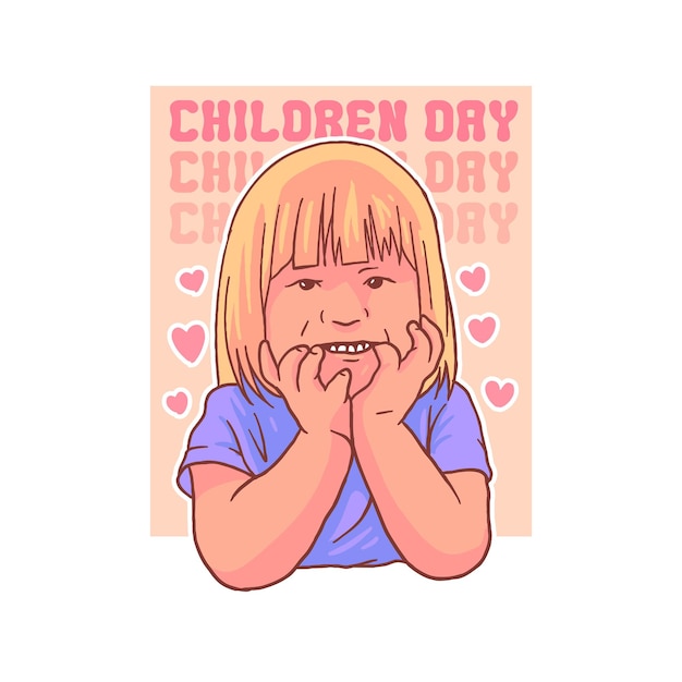 Happy World Children day premium Vector