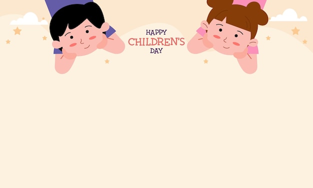 Happy world children's day with copy space background