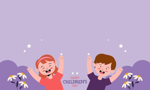 Happy World Children's Day with Copy Space Background