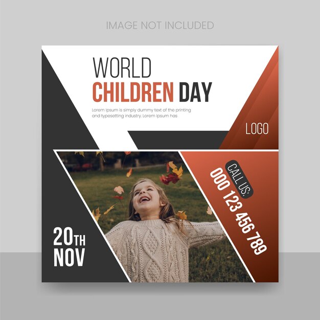 Vector happy world children's day world children's day social media post design