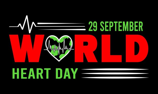 Vector happy world heart day typography vector illustratie en kleurrijk ontwerp. fijne wereldhartdag.