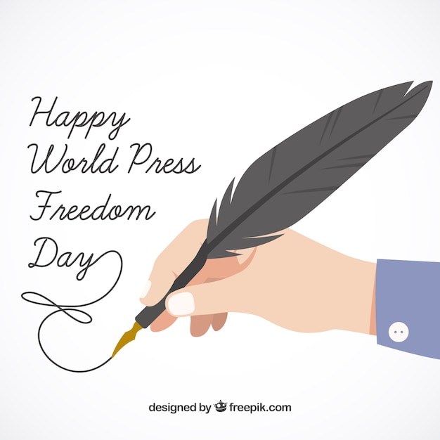 Vettore happy world libertà di stampa day background