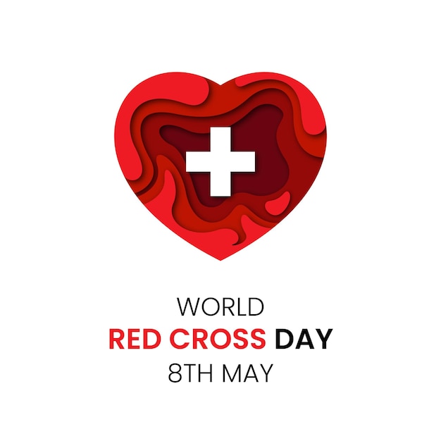 Vector happy world red cross day