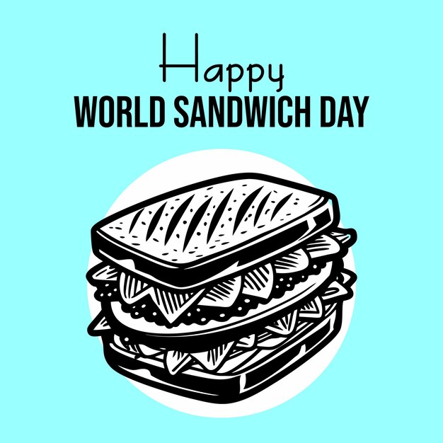 Premium Vector Happy World Sandwich Day Poster Design free Template