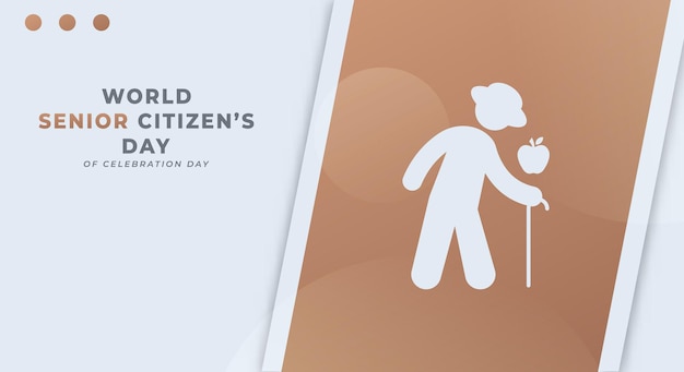 Happy World Senior Citizen's Day Celebration Design Illustratie voor Achtergrond Poster Banner