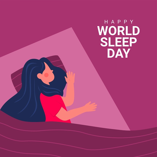 Vector happy world sleep day banner template vector