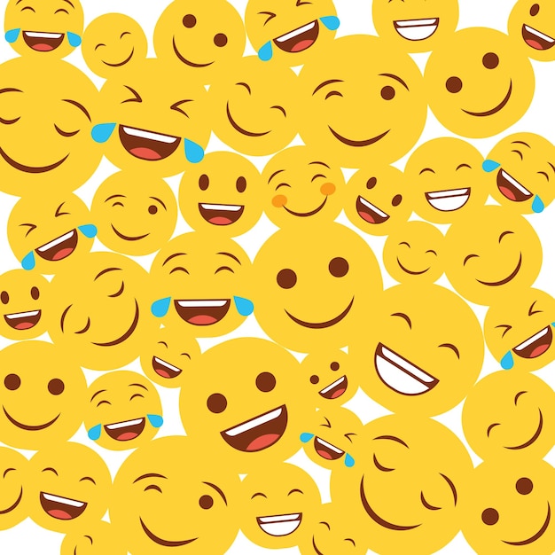 Happy world smile day Background with emojis composition