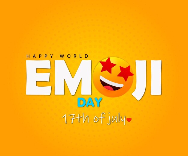 Happy world smile day emojis composition seventeen july