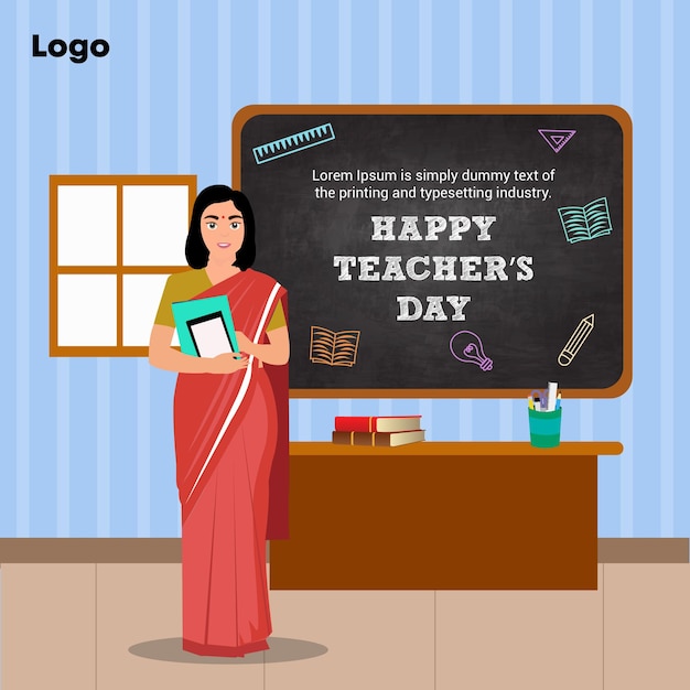 Счастливый Всемирный день учителя дизайн концепции векторные иллюстрации