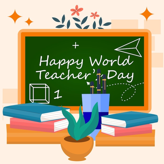 Vector happy world teachers day template