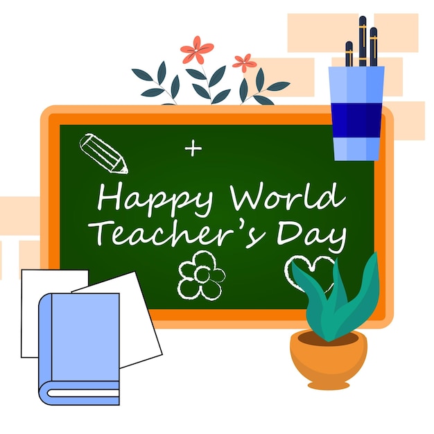 Vector happy world teachers day template