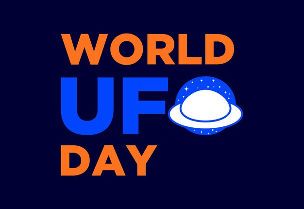 Vector happy world ufo day ufo vliegend ruimteschip vectorillustratie