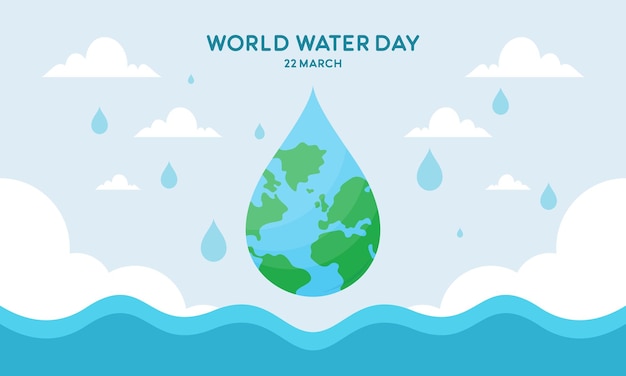 Happy world water day flat design illustration save water concepts vector