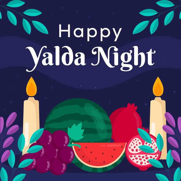 happy yalda night illustration in flat style design