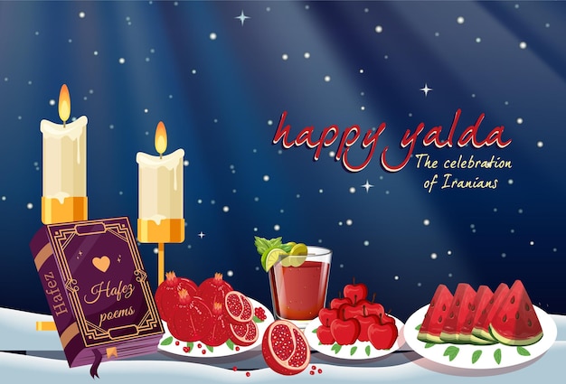 Vector happy yalda