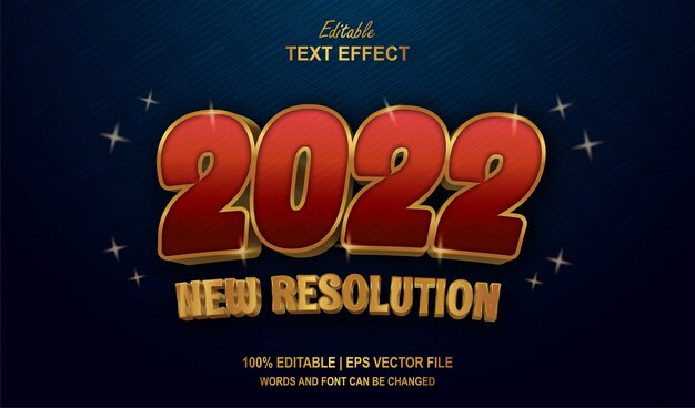 Happy Year 2022 Premium New Resolution Editable Text Effect