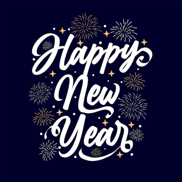 Happy year 2024 typography text