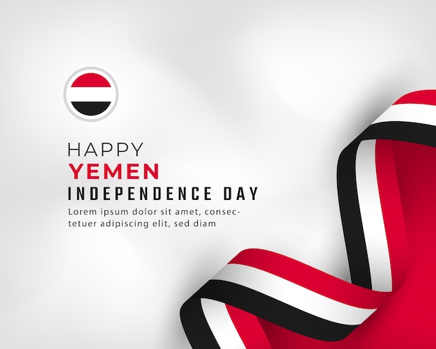 ハッピーイエメン独立記念日11月30日ポスターバナー広告グリーティングカードのお祝い