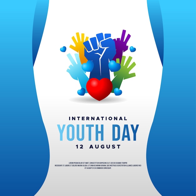 Happy youth day banner design