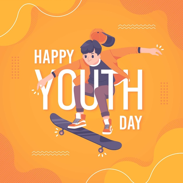 Vector happy youth day illustration