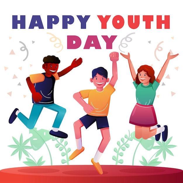 Happy youth day vector illustration