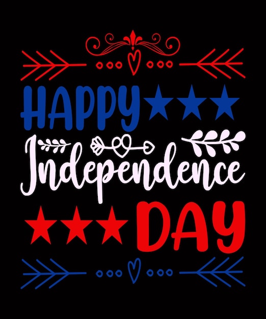 Design della maglietta tipografica happyindependenceday