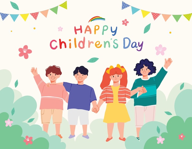 Vector happylooking children