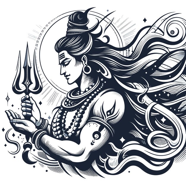 Vector har har mahadev vector chant for the destroyer mahashivratri vector illustration