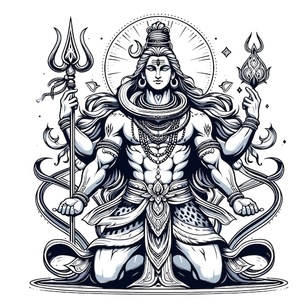 Vector har mahadev vector chant voor de destroyer mahashivratri vector illustratie