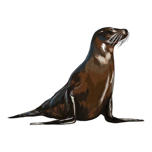 Premium Vector | Harbor seal or phoca vitulina vintage engraved ...