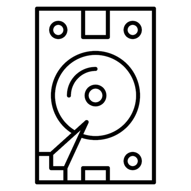 Hard Disk Vector Illustration Style